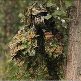 Costume Ghillie Combinaisons de chasse de camouflage en plein air Feuille 3D Vêtements de camouflage réalistes Vêtements à capuche légers et respirants Costume pour le tir dans la jungle Airsoft Photographie de forêt